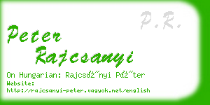 peter rajcsanyi business card